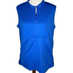 Oharmart Sleeveless Golf Shirt Quarter Zip Side Pockets Mesh Inserts Size 2XL